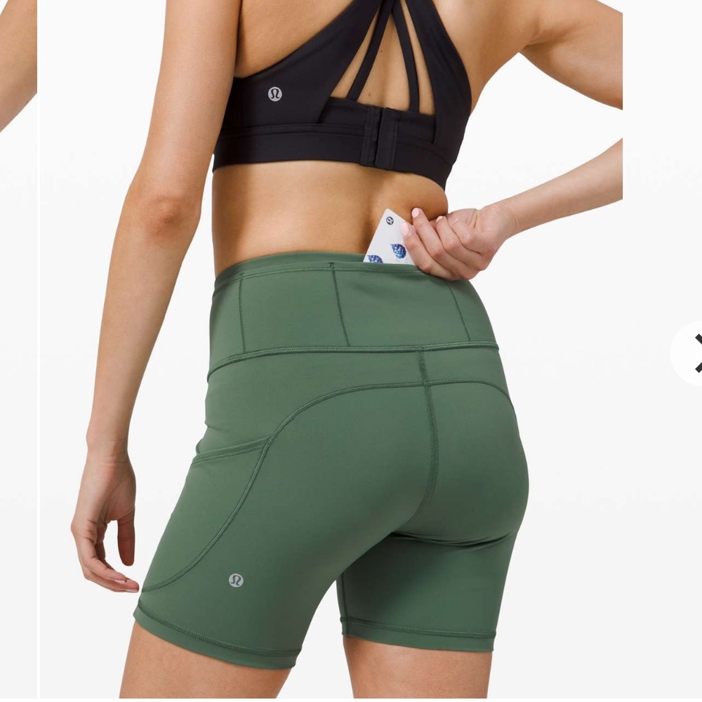 Lululemon Fast and Free High Rise Short 6” in Algae Green